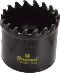 Starrett - 2" Diam, 1-5/8" Cutting Depth, Hole Saw - Carbide-Tipped Saw, Toothed Edge - Americas Tooling