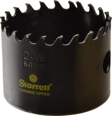 Starrett - 2-3/8" Diam, 1-5/8" Cutting Depth, Hole Saw - Carbide-Tipped Saw, Toothed Edge - Americas Tooling