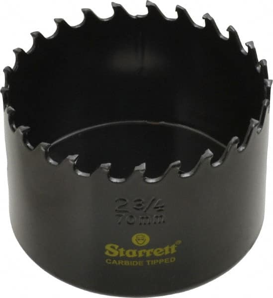 Starrett - 2-3/4" Diam, 1-5/8" Cutting Depth, Hole Saw - Carbide-Tipped Saw, Toothed Edge - Americas Tooling