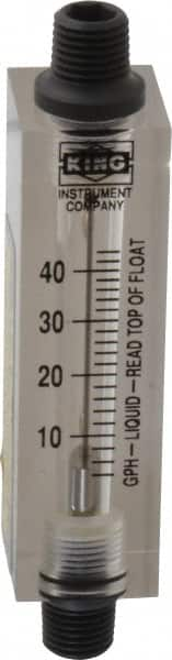 King - 1/4" FNPT Port Block Style, Inline Flowmeter - 100 Max psi, 44 GPH, Acrylic - Americas Tooling