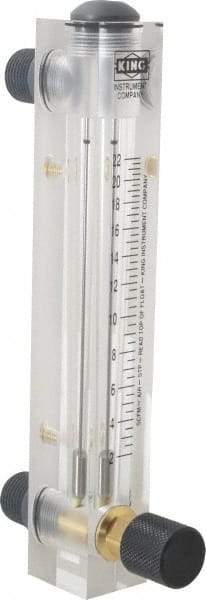 King - 1/2" M Port Block Style, Panel Mount Flowmeter - 125 Max psi, 22 SCFM, Acrylic - Americas Tooling