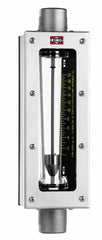 King - 2" FNPT Port Glass Tube/Stainless Case Flowmeter - 125 Max psi, 116 GPM, 304 Stainless Steel - Americas Tooling