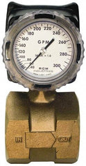 Made in USA - 3" NPT Port RCM Industries Flo-Gage Flowmeter - 180 Max psi, 40 to 300 GPM, Bronze - Americas Tooling