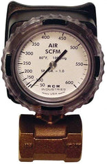 Made in USA - 1-1/2" NPT Port RCM Industries Flo-Gage Flowmeter - 180 Max psi, Bronze - Americas Tooling