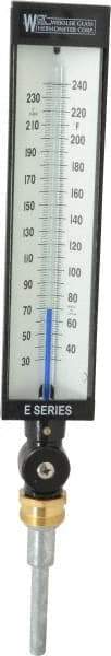 WGTC - 30 to 240°F, Industrial Thermometer without Thermowell - 3-1/2 Inch Stem Length, 1-1/4 to 18 Inch Thread - Americas Tooling