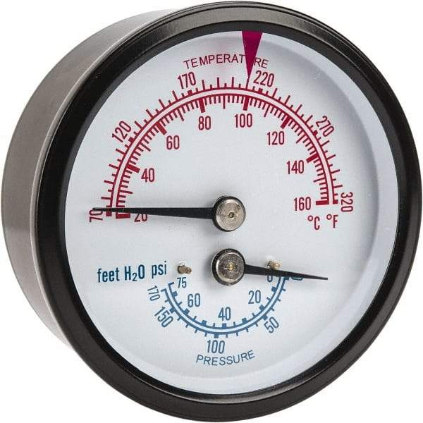 ENFM - 2-1/2" Dial, 1/4 Thread, Pressure Gauge - Center Back Connection Mount - Americas Tooling