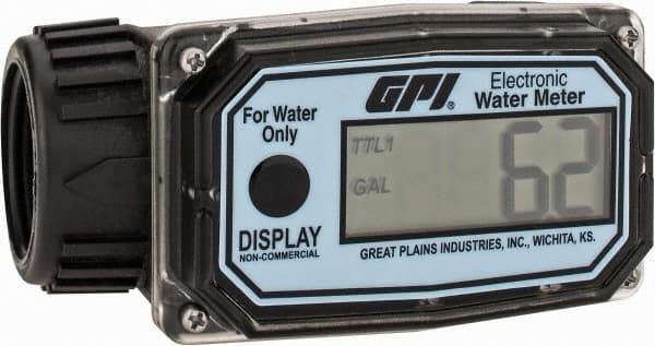 GPI - Economy Flowmeter - 300 Max psi, 3 to 30 GPM, Nylon - Americas Tooling