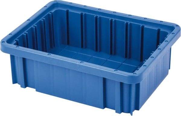 Quantum Storage - 50 Lb Load Capacity Blue Polypropylene Dividable Container - Stacking, 10.9" Long x 8.3" Wide x 3-1/2" High - Americas Tooling