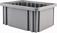 Quantum Storage - 50 Lb Load Capacity Gray Polypropylene Dividable Container - Stacking, 10.9" Long x 8.3" Wide x 5" High - Americas Tooling