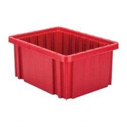 Quantum Storage - 50 Lb Load Capacity Red Polypropylene Dividable Container - Stacking, 10.9" Long x 8.3" Wide x 5" High - Americas Tooling