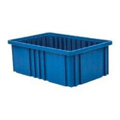 Quantum Storage - 75 Lb Load Capacity Blue Polypropylene Dividable Container - Stacking, 16-1/2" Long x 10.9" Wide x 6" High - Americas Tooling