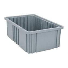 Quantum Storage - 75 Lb Load Capacity Gray Polypropylene Dividable Container - Stacking, 16-1/2" Long x 10.9" Wide x 6" High - Americas Tooling