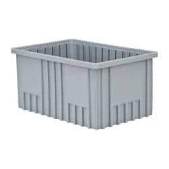 Quantum Storage - 75 Lb Load Capacity Gray Polypropylene Dividable Container - Stacking, 16-1/2" Long x 10.9" Wide x 8" High - Americas Tooling