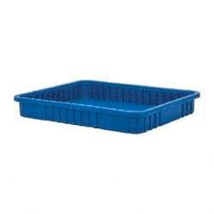 Quantum Storage - 100 Lb Load Capacity Blue Polypropylene Dividable Container - Stacking, 22-1/2" Long x 17-1/2" Wide x 3" High - Americas Tooling