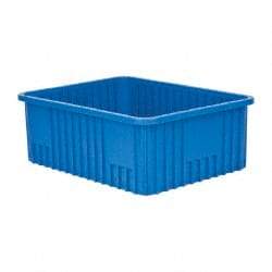 Quantum Storage - 100 Lb Load Capacity Blue Polypropylene Dividable Container - Stacking, 22-1/2" Long x 17-1/2" Wide x 8" High - Americas Tooling