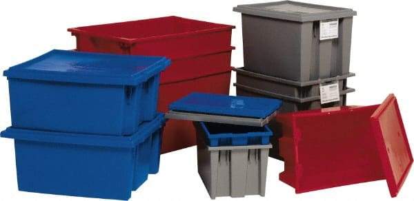 Quantum Storage - 75 Lb Load Capacity Red Polyethylene Tote Container - Stacking, Nesting, 19-1/2" Long x 15-1/2" Wide x 13" High - Americas Tooling