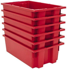 Quantum Storage - 75 Lb Load Capacity Red Polyethylene Tote Container - Stacking, Nesting, 18" Long x 11" Wide x 6" High - Americas Tooling