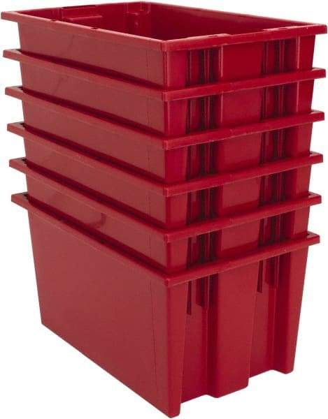 Quantum Storage - 75 Lb Load Capacity Red Polyethylene Tote Container - Stacking, Nesting, 18" Long x 11" Wide x 9" High - Americas Tooling