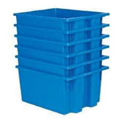 Quantum Storage - 75 Lb Load Capacity Blue Polyethylene Tote Container - Stacking, Nesting, 19-1/2" Long x 15-1/2" Wide x 10" High - Americas Tooling