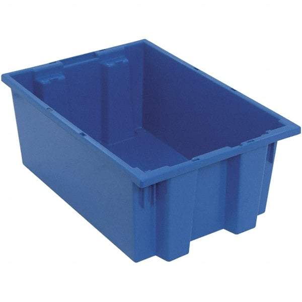 Quantum Storage - 75 Lb Load Capacity Blue Polyethylene Tote Container - Stacking, Nesting, 19-1/2" Long x 13-1/2" Wide x 8" High - Americas Tooling