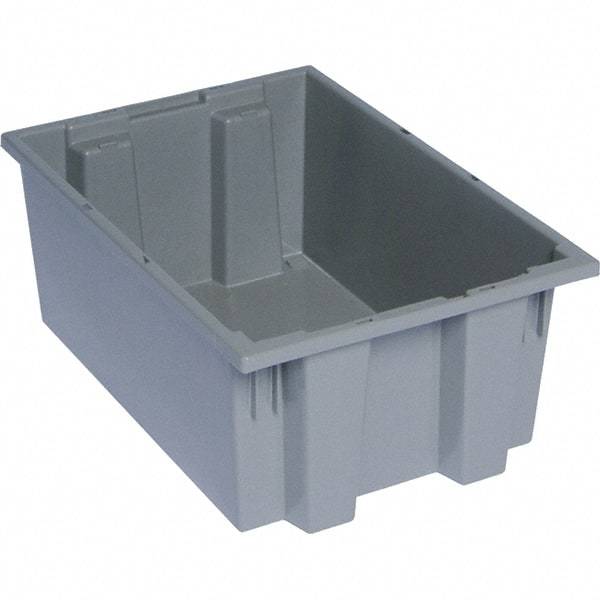 Quantum Storage - 75 Lb Load Capacity Gray Polyethylene Tote Container - Stacking, Nesting, 19-1/2" Long x 13-1/2" Wide x 8" High - Americas Tooling