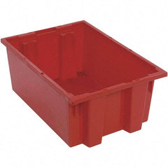 Quantum Storage - 75 Lb Load Capacity Red Polyethylene Tote Container - Stacking, Nesting, 19-1/2" Long x 13-1/2" Wide x 8" High - Americas Tooling