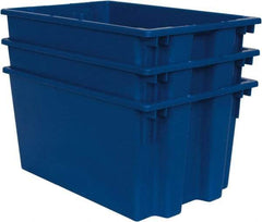 Quantum Storage - 100 Lb Load Capacity Blue Polyethylene Tote Container - Stacking, Nesting, 23-1/2" Long x 15-1/2" Wide x 12" High - Americas Tooling