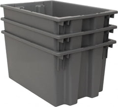 Quantum Storage - 100 Lb Load Capacity Gray Polyethylene Tote Container - Stacking, Nesting, 23-1/2" Long x 15-1/2" Wide x 12" High - Americas Tooling