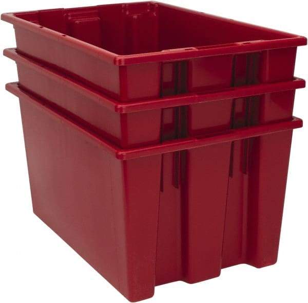 Quantum Storage - 100 Lb Load Capacity Red Polyethylene Tote Container - Stacking, Nesting, 23-1/2" Long x 15-1/2" Wide x 12" High - Americas Tooling