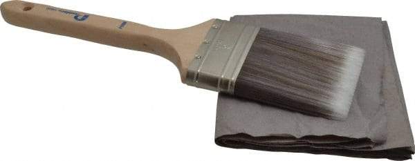 Premier Paint Roller - 3" Flat Synthetic Sash Brush - 3-1/4" Bristle Length, 9" Wood Handle - Americas Tooling