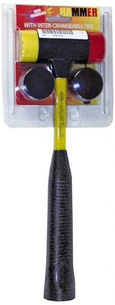 NUPLA - 1 Lb Head 1-1/2" Face Nylon Soft Face Hammer - 12-1/4" OAL, Fiberglass Handle - Americas Tooling