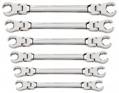 GearWrench - 6 Piece, 9mm x 11mm to 19mm x 21mm, 6 Point Flare Nut Wrench Set - Metric Measurement Standard, Full Polish Finish - Americas Tooling