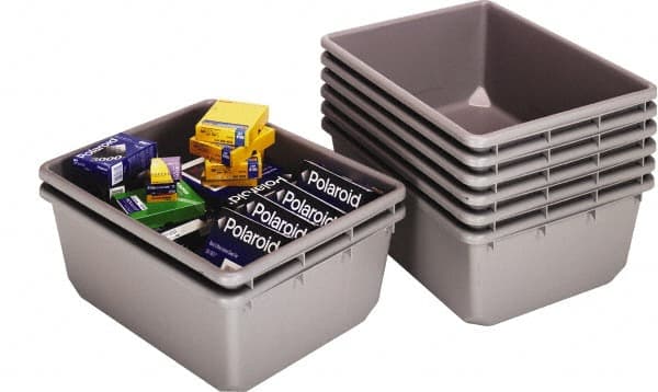 Quantum Storage - 100 Lb. Load Capacity Gray Polypropylene Tote Container - Americas Tooling