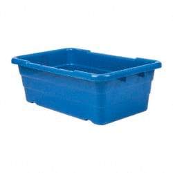 Quantum Storage - 100 Lb Load Capacity Blue Polypropylene Cross-Stack Container - Stacking, 25.1" Long x 16" Wide x 8-1/2" High - Americas Tooling