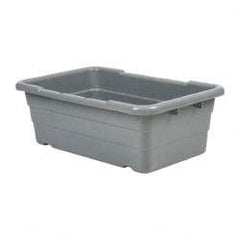 Quantum Storage - 100 Lb Load Capacity Gray Polypropylene Cross-Stack Container - Stacking, 25.1" Long x 16" Wide x 8-1/2" High - Americas Tooling