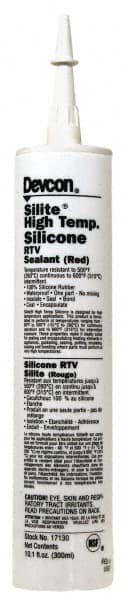 Devcon - 10.3 oz Cartridge Red RTV Silicone Joint Sealant - 500°F Max Operating Temp - Americas Tooling