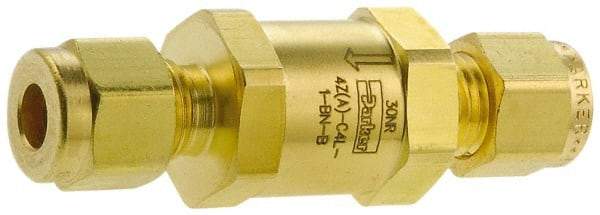 Parker - 3/4" Brass Check Valve - Inline, Comp x Comp, 3,000 WOG - Americas Tooling