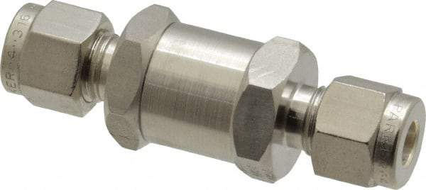 Parker - 1/4" Stainless Steel Check Valve - Inline, Comp x Comp, 6,000 WOG - Americas Tooling