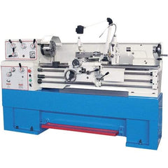 Summit - 14" Swing, 40" Between Centers, 120 Volt, Triple Phase Toolroom Lathe - 5MT Taper, 4 hp, 40 to 1,800 RPM, 1-1/2" Bore Diam, 36" Deep x 54" High x 78" Long - Americas Tooling