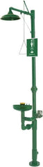 Haws - 1-1/4" Inlet, 20 GPM shower Flow, Drench shower, Eye & Face Wash Station - Bowl, Triangular Pull Rod & Push Flag Activated, PVC Pipe, Plastic Shower Head, 3.7 GPM Bowl Flow, Corrosion Resistant, Top or Mid Supply - Americas Tooling