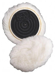 3M - 5-1/4" Diam Wool Bonnet Pad - 15/16" Pile, Hook & Loop Attachment - Americas Tooling