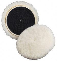 3M - 5-1/4" Diam Wool Bonnet Pad - 15/16" Pile, Hook & Loop Attachment - Americas Tooling