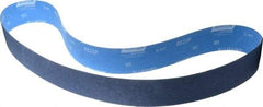 Norton - 2-1/2" Wide x 60" OAL, 80 Grit, Zirconia Alumina Abrasive Belt - Zirconia Alumina, Medium, Coated, X Weighted Cloth Backing, Series R823 - Americas Tooling