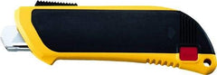 Olfa - Retractable Utility Knife - 2" Blade, Yellow & Black Plastic/Stainless Steel Handle, 1 Blade Included - Americas Tooling