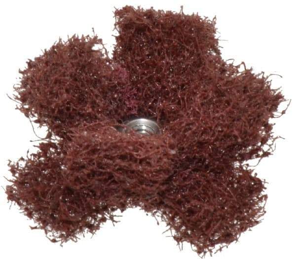 Merit Abrasives - 1-1/2" Diam Medium Density Cross Buff - 2 Plys, 8-32 Thread, Medium Grade, 23,000 Max RPM - Americas Tooling