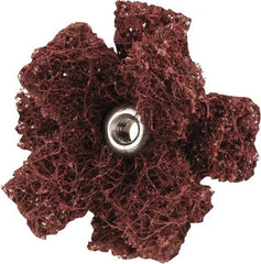 Merit Abrasives - 1-1/2" Diam Medium Density Cross Buff - 2 Plys, 8-32 Thread, Coarse Grade, 23,000 Max RPM - Americas Tooling