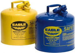 Eagle - 5 Gal Galvanized Steel Type I Safety Can - 13-1/2" High x 12-1/2" Diam, Yellow - Americas Tooling