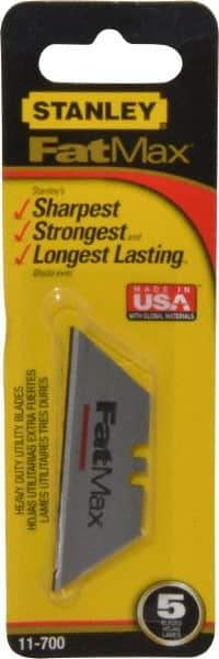 Stanley - 5 Piece High Carbon Steel Utility Knife Blade - 2-7/16" OAL, 0.024" Blade Thickness - Americas Tooling