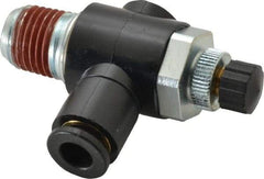 ARO/Ingersoll-Rand - 1/4" Male NPT x 1/4" Female NPT Right Angle Flow Control Valve - 0 to 150 psi & Brass Material - Americas Tooling