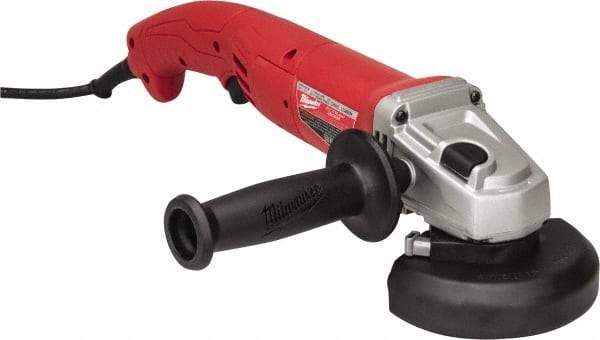 Milwaukee Tool - 4-1/2" Wheel Diam, 11,000 RPM, Corded Angle & Disc Grinder - 5/8-11 Spindle, 120 Volts, 11 Amps - Americas Tooling